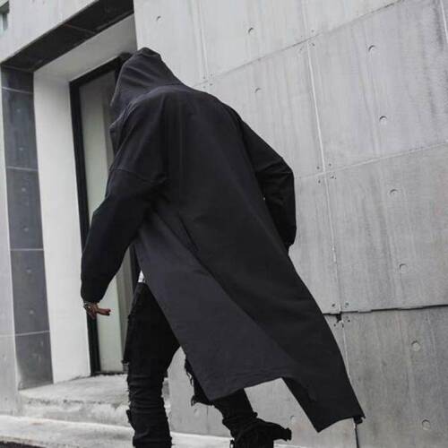 Long coat for boys in autumn and spring, trendy trench coat, unisex long coat, versatile robe, outerwear for boys, Korean style, hip-hop style trench coat