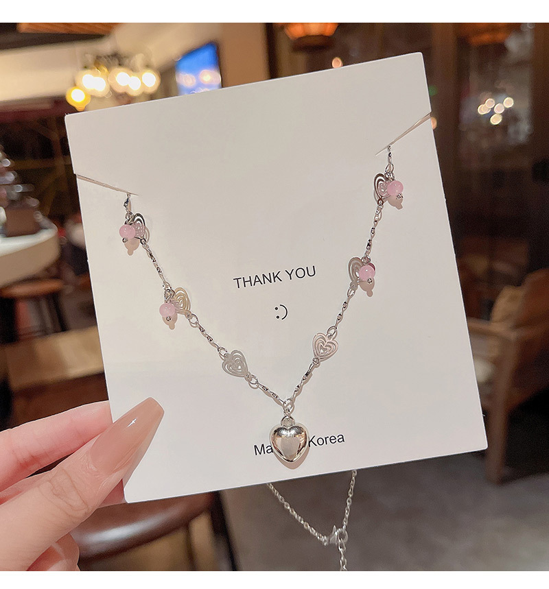 INS Style Heart Shape Titanium Steel Plating Pendant Necklace 1 Piece