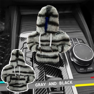 with hat lining protection anti-hand – Sürətlər qutusu və əl tormozu başlıqları - gray-plush-tiger-pattern
