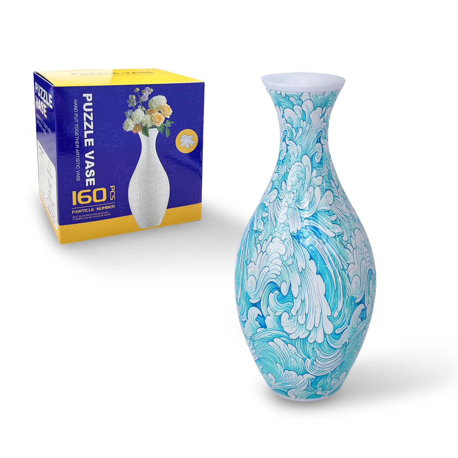 3d Puzzle Vase Blue And White Porcelain Creative Home Ornament_voghion.com