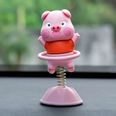 Car Dashboard Spring Doll Car ornaments - little-cute-pig