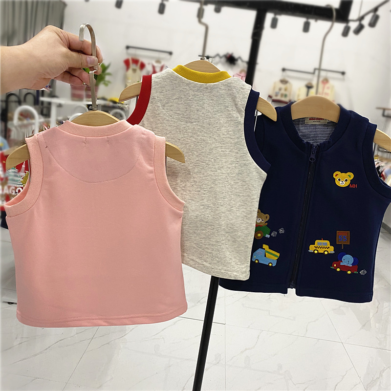 Chaleco de los niños de primavera y otoño nuevo japonés oso superior niños y niñas cremallera chaleco desgaste exterior 2617