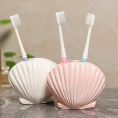 家庭用創意陶磁器歯ブラシホルダー歯ブラシホルダー貝殻歯ブラシホルダーかわいい漫画子供歯ブラシホルダー洗面置物