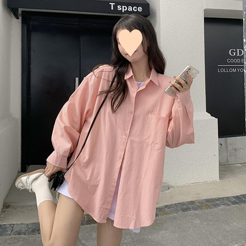 2025春季新款衬衫女学生韩版宽松潮长袖百搭外套设计感衬衣上衣女|undefined