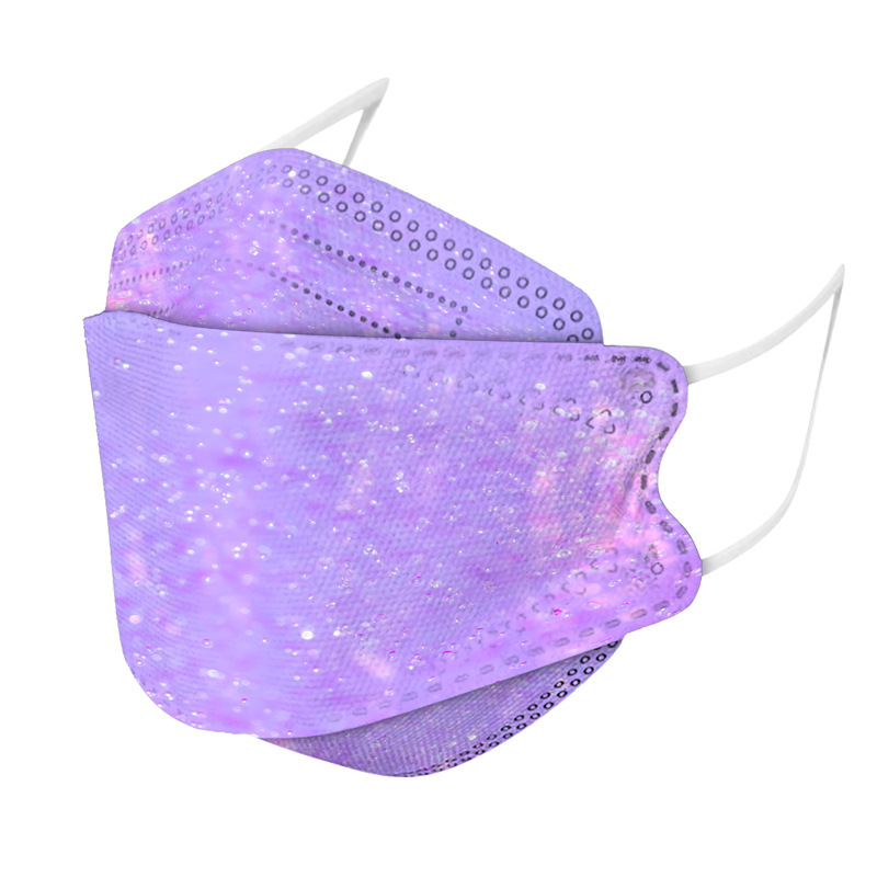 94 máscara protectora desechable de cuatro capas impresión en color máscara de boca de pescado de moda 3D máscara facial