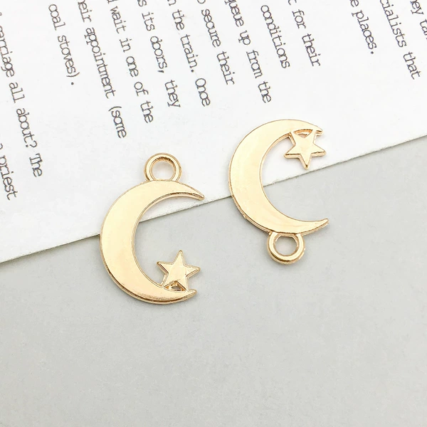 1 KC gold star moon 11*17mm-0.6g-18251