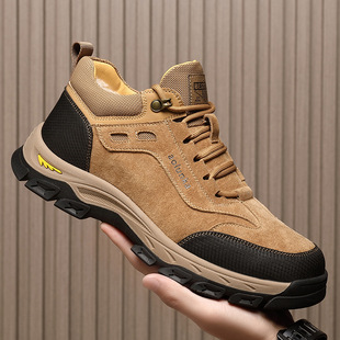 Genuine Leather Sports Shoes for Men 2025 New Velvet Thickeneded Outdoor Workwear Snow Boots Northeast Warm Boots Large Cotton Shoes
