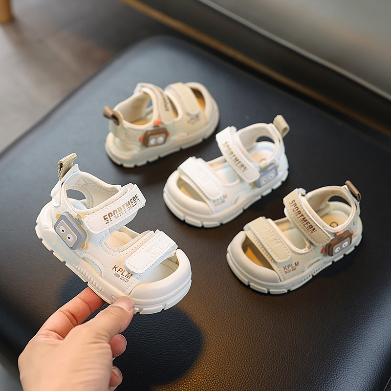 Boys' Closed-Toe Sandals 2025 Summer New Children's Soft-Soled Beach Shoes Girls' Closed-Toe Anti-Kick Baby Walking Shoes