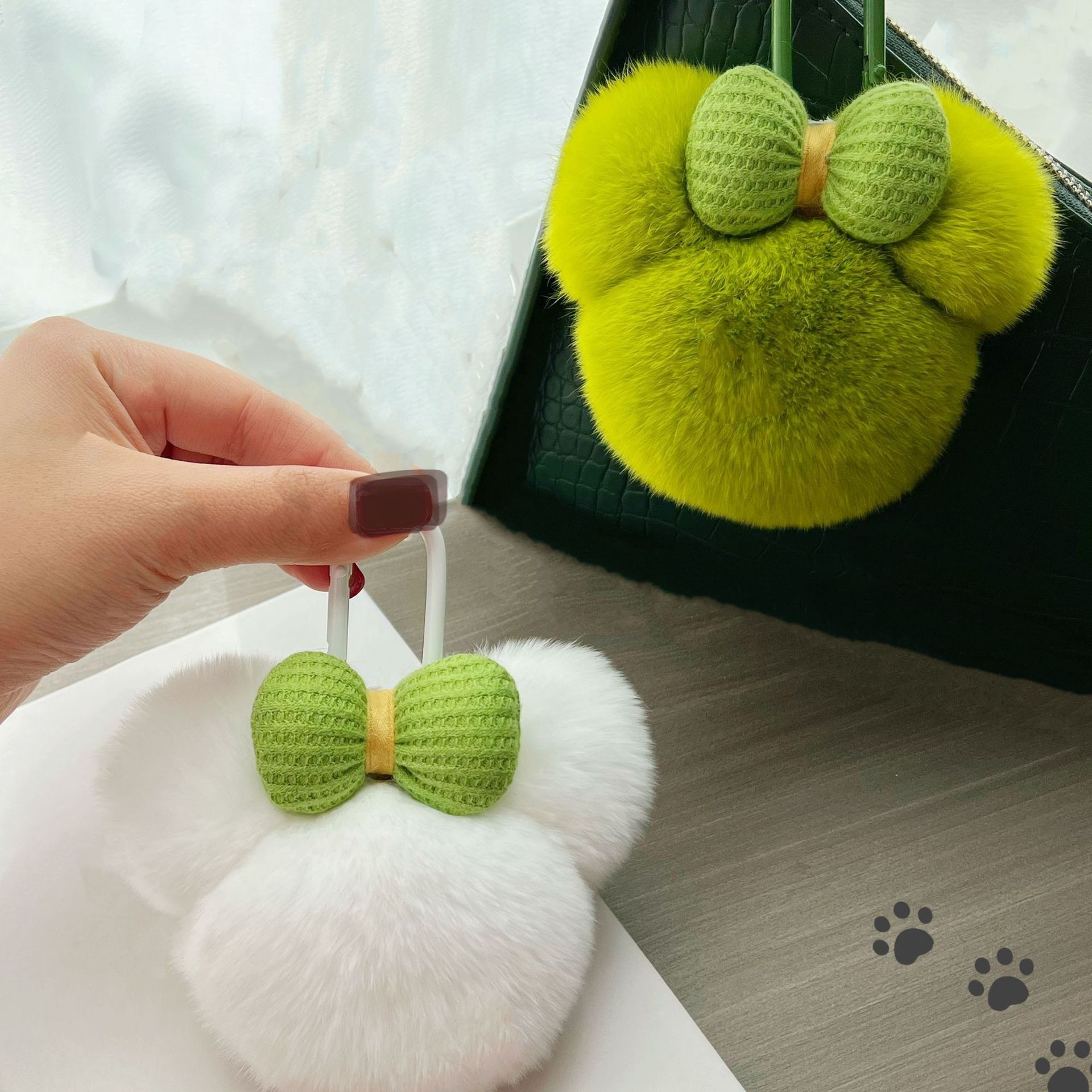 Lindo conejo Rex Mickey coche llavero colgante de peluche muñeca Panda mochila bolsa adornos regalo cumpleaños