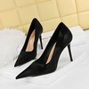 3265-2 Korean version of sweet high heels， thin heels， high heels， shallow mouth， pointed toe， slim and delicate single 