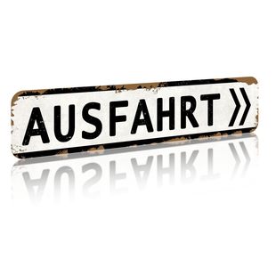 Ausfahrt German Export Logo Retro Funny Tin Painting German Style Garage Bathroom Decoration Sign