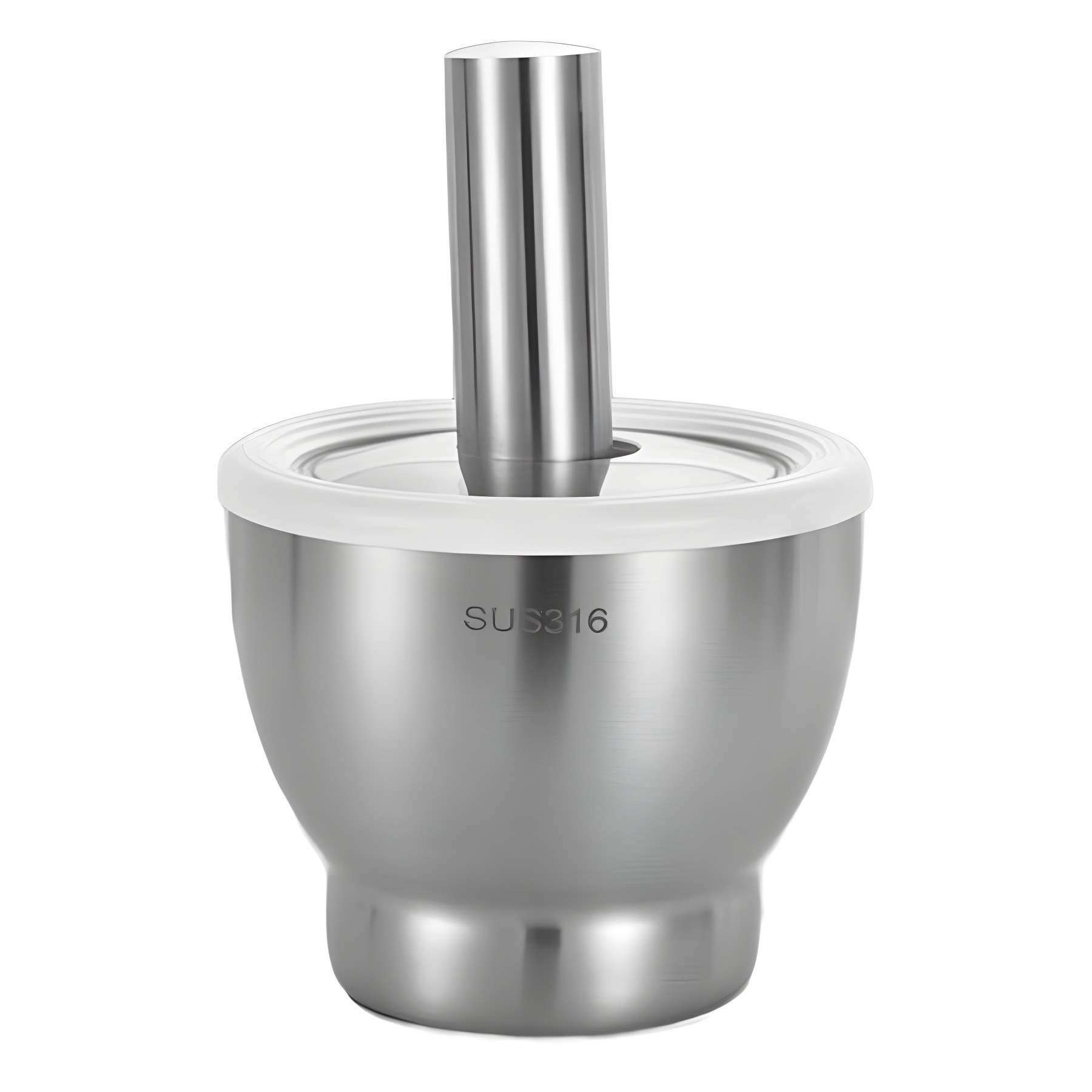 Mortero Machacador de Ajo Manual de Acero Inoxidable 304 para Cocina