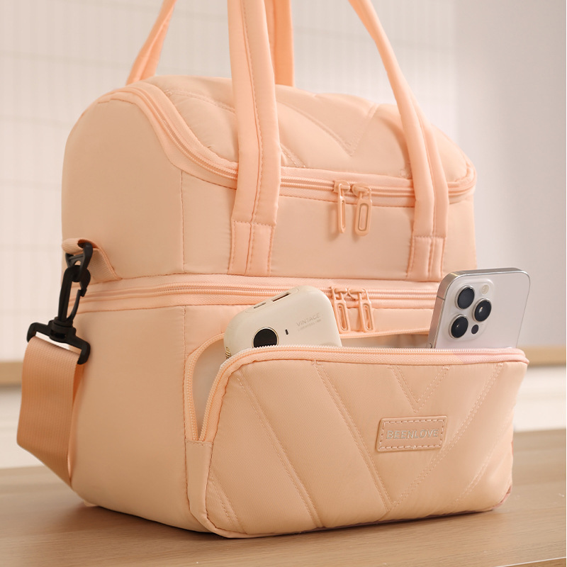 Nueva caja de picnic de doble capa bolsa de aislamiento térmico al aire libre entre la nube de doble capa de hielo bolsa de aislamiento térmico bolsa de almuerzo bolsa de mano