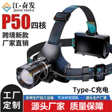 廠家批發跨境強光夜釣燈感應礦燈USB充電應急智能頭戴式應急頭燈