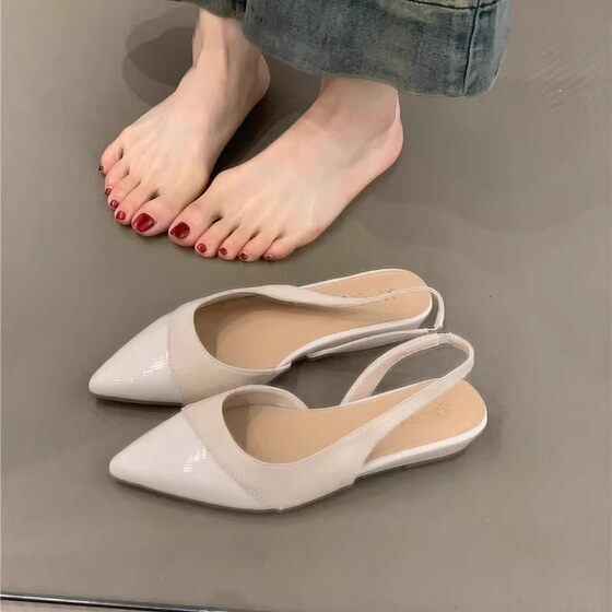 Gentle Fairy Wedge Shoes 2025 New French Elegant Suede Pointed Shallow Mouth Empty Commuter Shoes