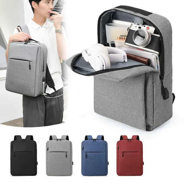 Briefcase Business Bag Korean Style Student Class Backpack Men and Women Large Capacity Simple Multi-Compartment Business Trip Computer Bag