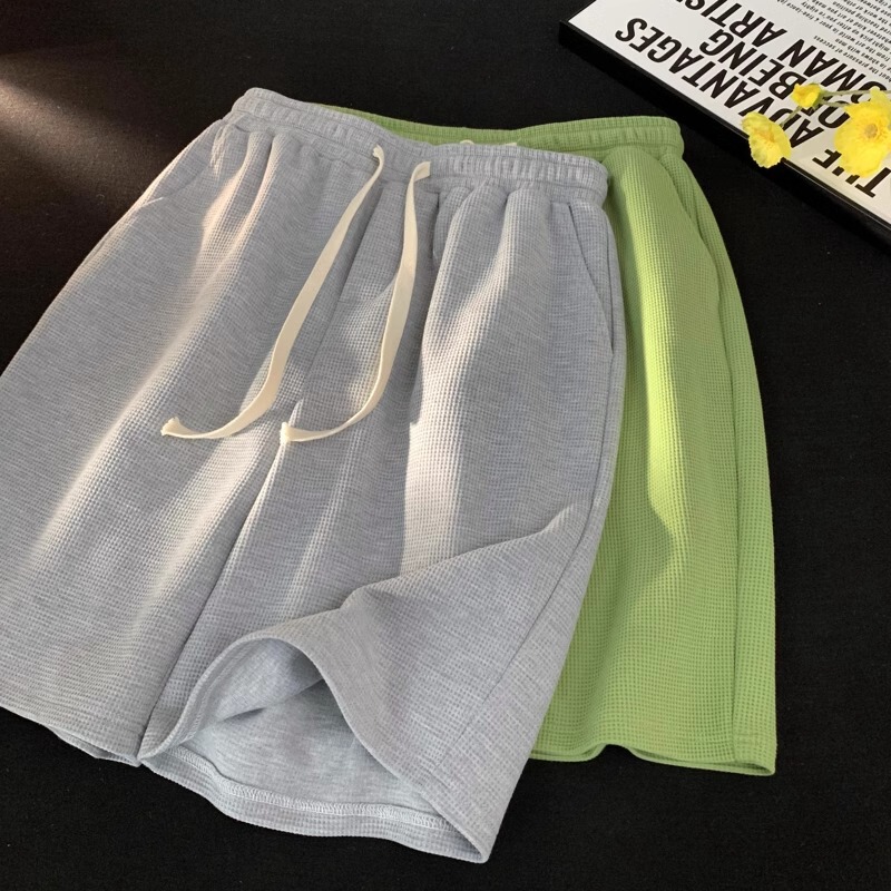Waffle Sports Shorts for Women 2026 New Summer Thin Mid-Length Pants Loose Casual Five-Point Pants