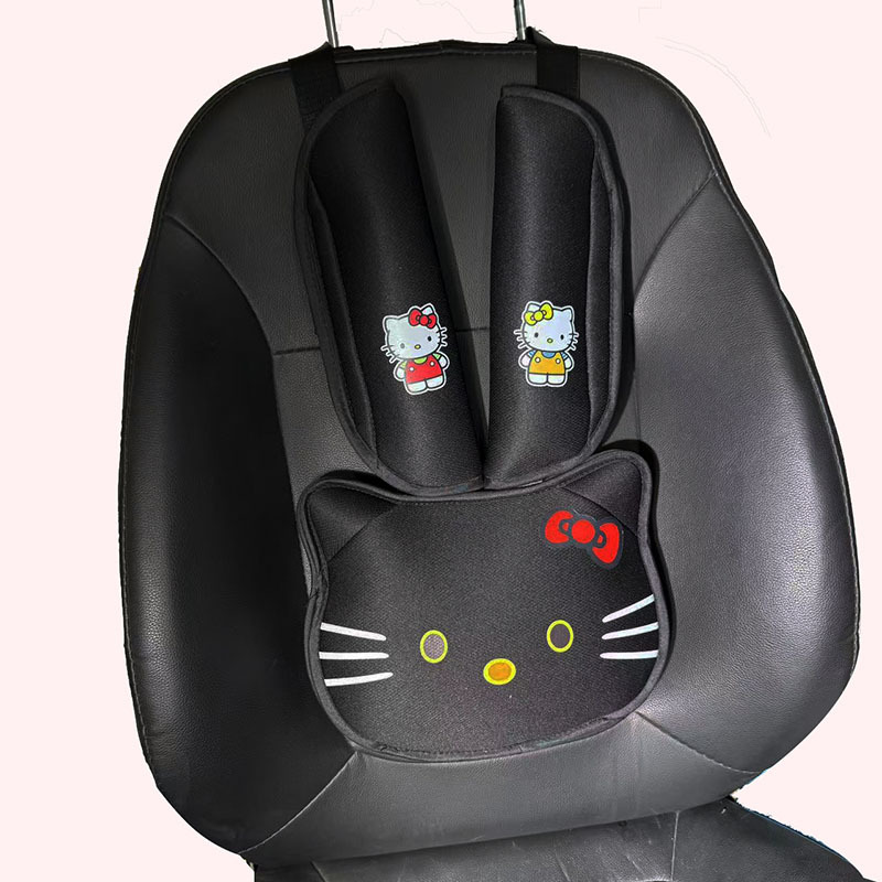Cat Head Auxiliary Safety Belt Limiter Holder, Car Kids Safety Belt Adjustment Anti-Stranglehold Shoulder Protector