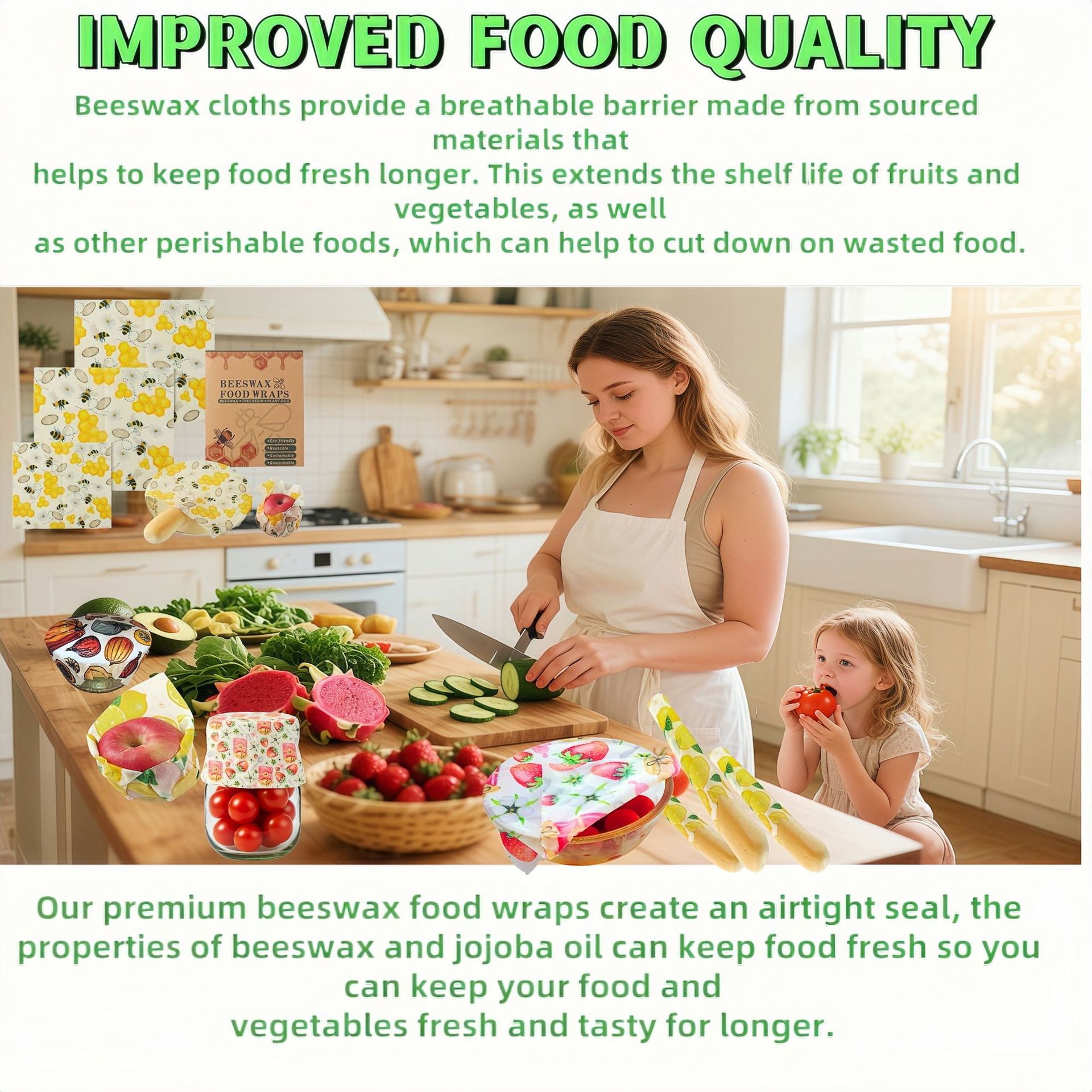 Fábrica de fuente de cera de abeja paño lavado con agua reutilizable bolsa de cera de abeja de grado alimenticio bolsa de pan bolsa de algodón