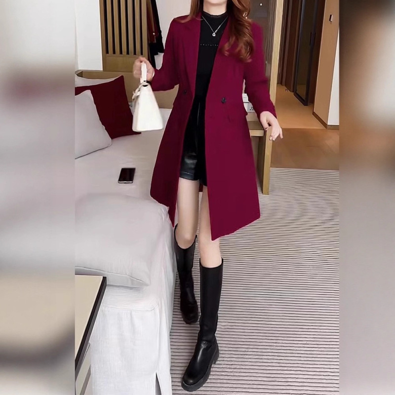 休闲风衣外套女士中长款2025年春秋冬季新款时尚收腰小个子大衣潮|undefined