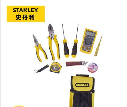 史丹利92-004-1-23工具组套电工腰包11件电工工具套装带万用表