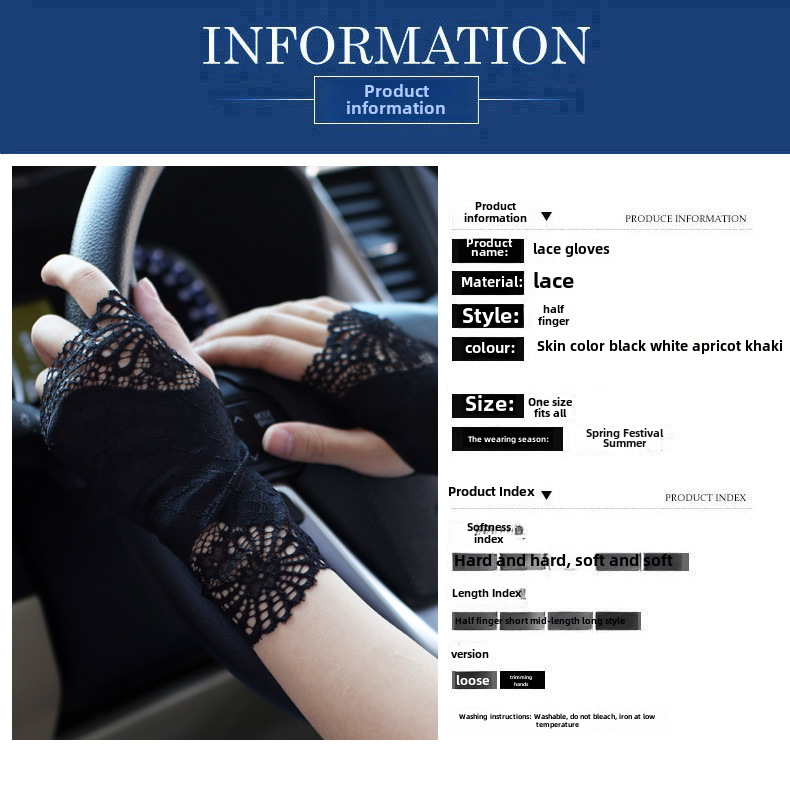 Fabrik direkt sonnencreme spitze handschuhe halb finger frauen sommer dünne fahren finger narbe tattoo halbe dekoration großhandel_voghion.com