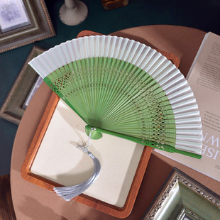 Fan Folding Fan Chinese Style Summer Portable Fruit Green New Chinese Style Ancient Style Small Fresh Portable Folding Fan Dance Fan