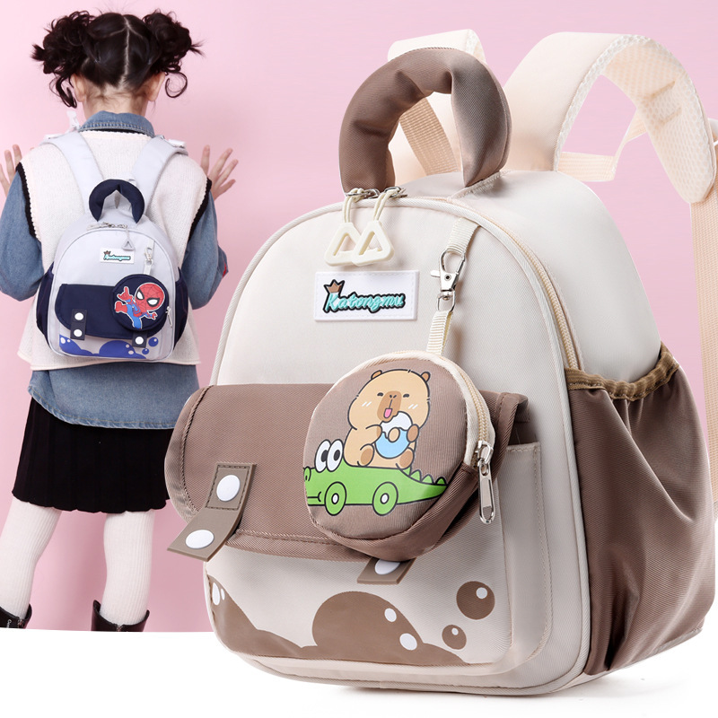 Bolsas infantiles de jardín de infantes lindas bolsas escolares para bebés viajar bolsas de bocadillos empalmadas contra la marea de color con mochila infantil nueva