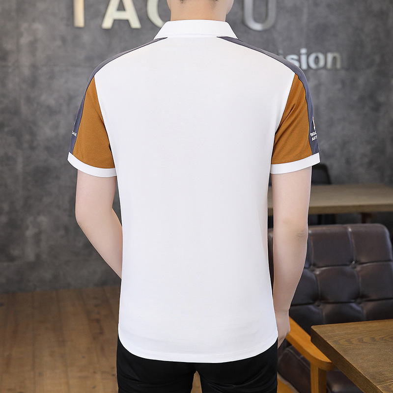 Ángulo 7721-Verano nuevo estilo casual camisa polo de manga corta moda para hombres camiseta de manga corta cuello de camisa para hombres