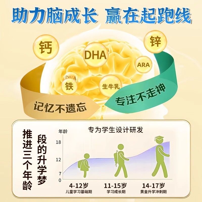 学生奶粉6岁以上高个子成长奶粉儿童青少年高钙全脂无蔗糖奶粉|undefined
