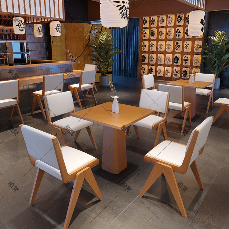Sushi personalizado restaurante de madera maciza correa de pantalla tarjeta sofá acrílico borde de acero inoxidable sofá contra la pared