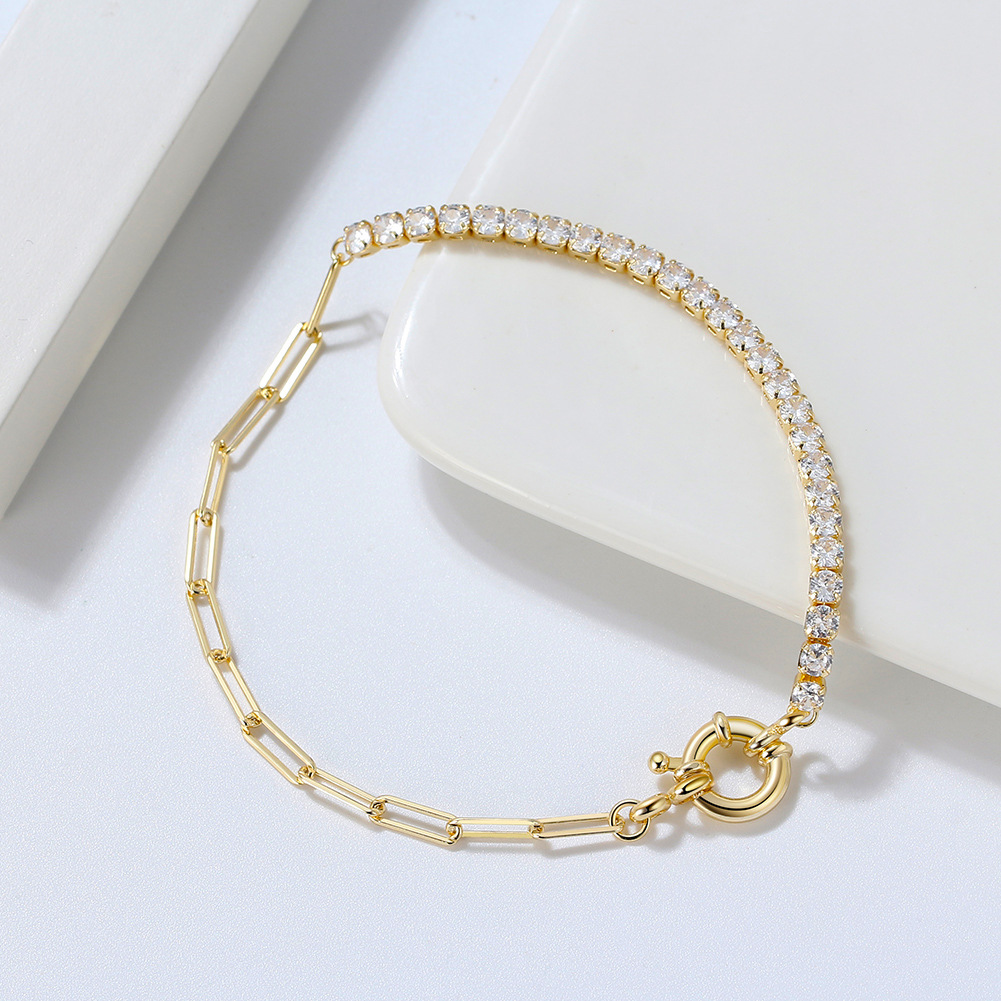 Tennis Chain Chain Type 1 Piece Quantity Daily Occasion 925 Sterling Silver Material 925 Sterling Silver Bracelets Simple Style