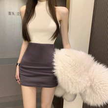 纯色包臀短裙女夏季显瘦紧身一步裙a字修身性感辣妹高腰半身裙子