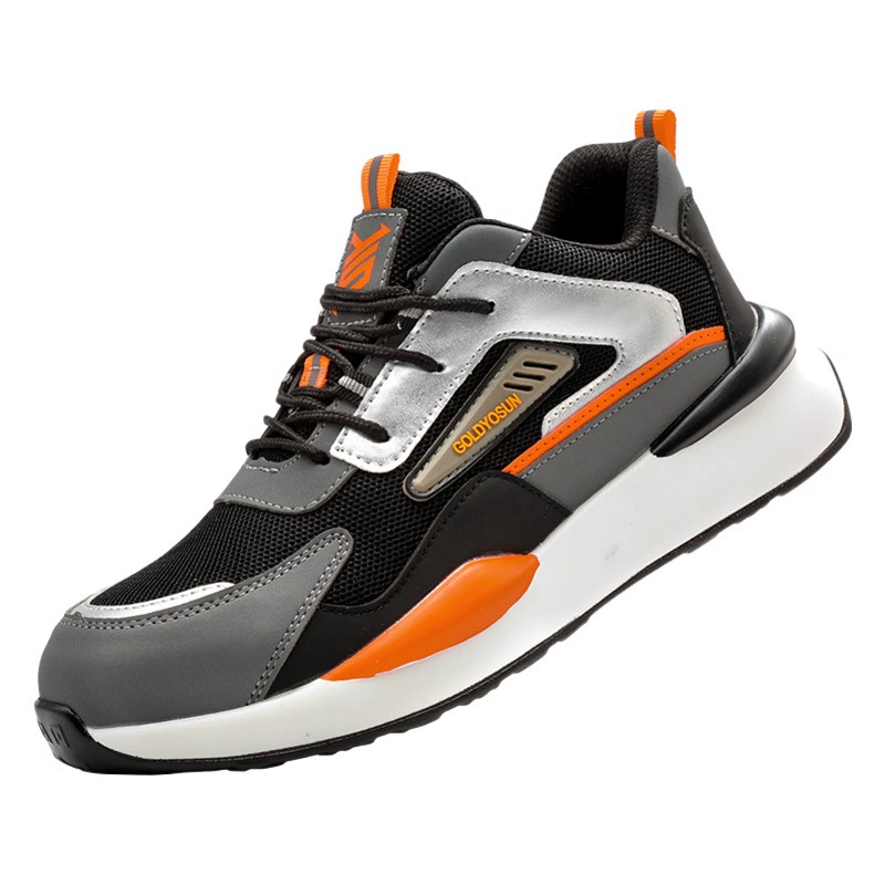 Новая Летающая тканая обувь для охраны труда, устойчивая к удурам и проколам, Мужская дышащая обувь для четырех сезонов со стальным носком, нескользящая защитная Рабочая обувь, удобная и легкая