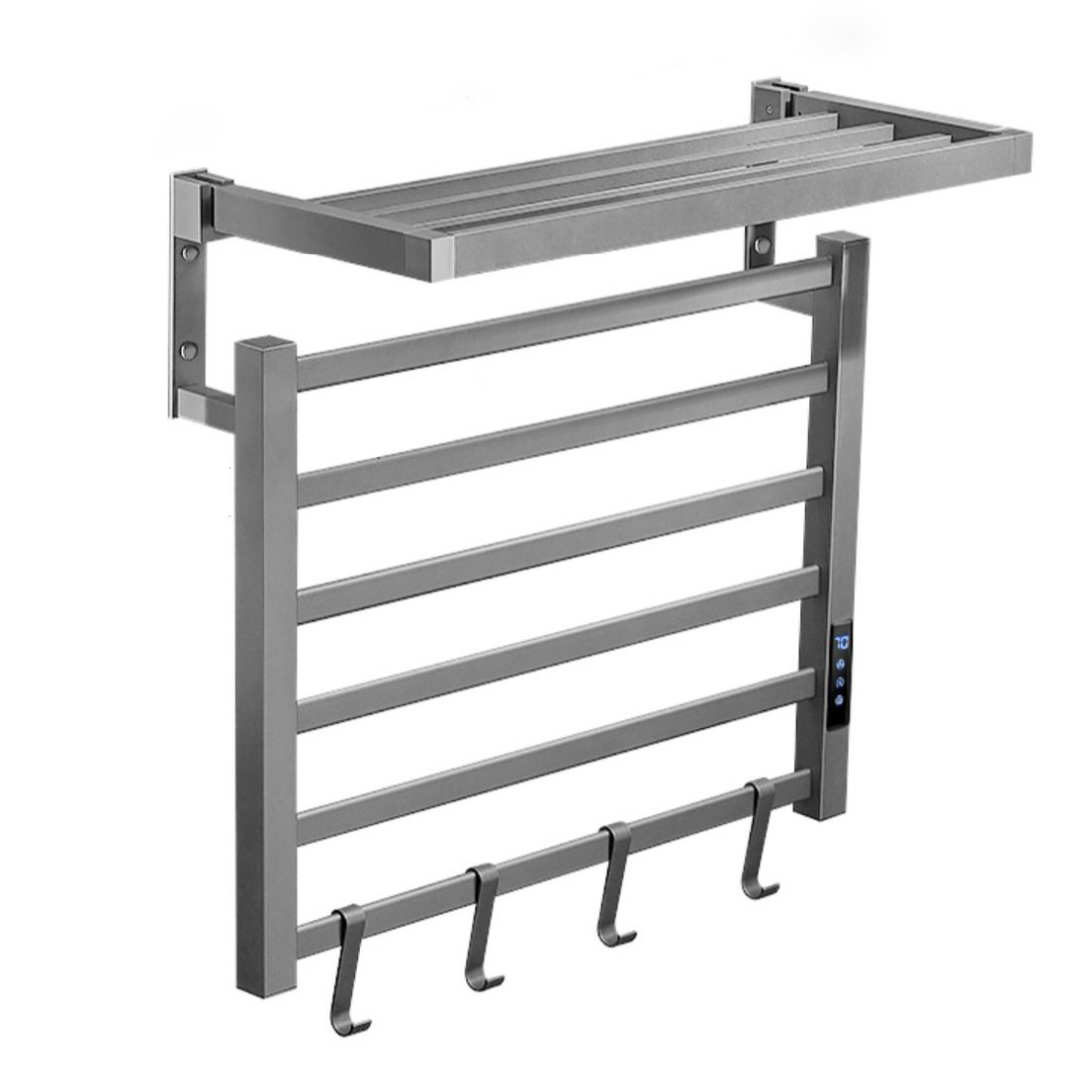 Gun gris toallero eléctrico inodoro sin perforación calefacción toalla de baño blanca secadora inodoro almacenamiento inteligente