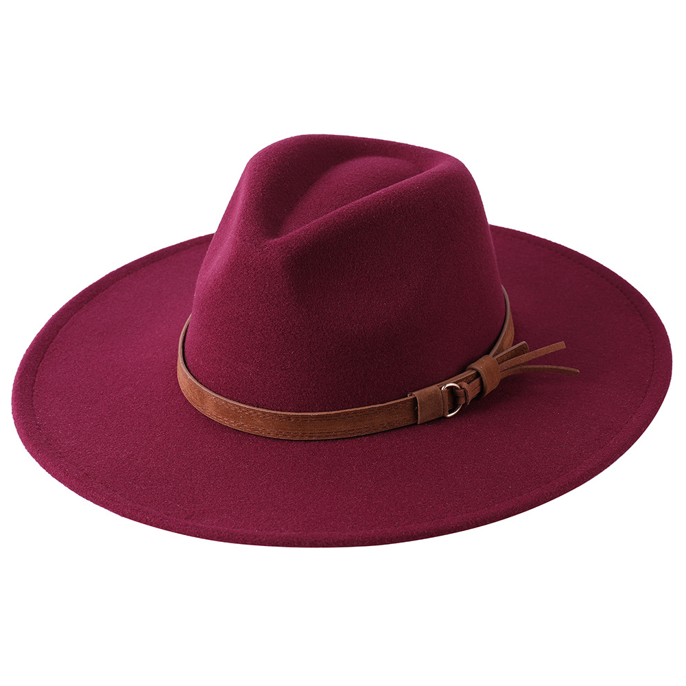 Sombrero de fieltro de ala ancha europeo-americano, sombrero de copa de lana con ala de 9 cm, sombrero de jazz unisex de otoño/invierno.