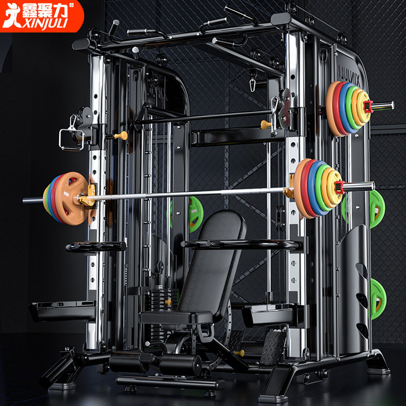 Smith Machine Comprehensive Trainer Soporte de pórtico de grado comercial Equipo de fitness para el hogar press de banca