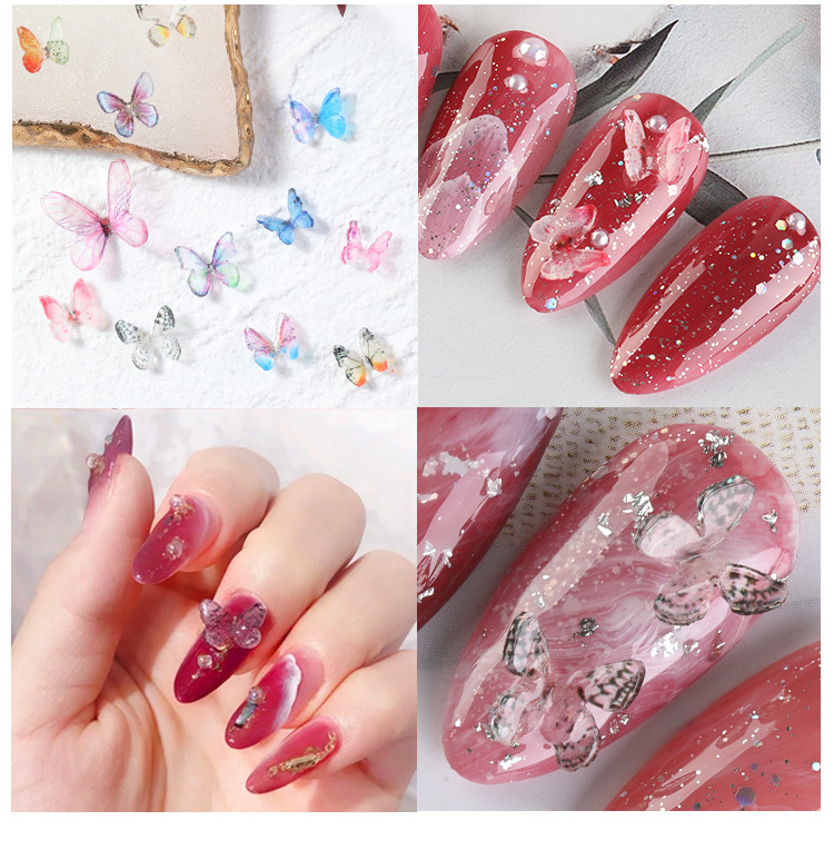 Fashion New Acrylic Butterfly Shaped Ornament Three-dimensional Handmade Nail Decoration display picture 1