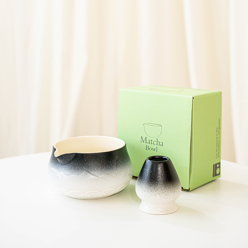 日本製抹茶ボウル、注ぎ口付き、風景画、日本抹茶、宋代茶道具、陶器茶碗、茶碗を越境供給|undefined