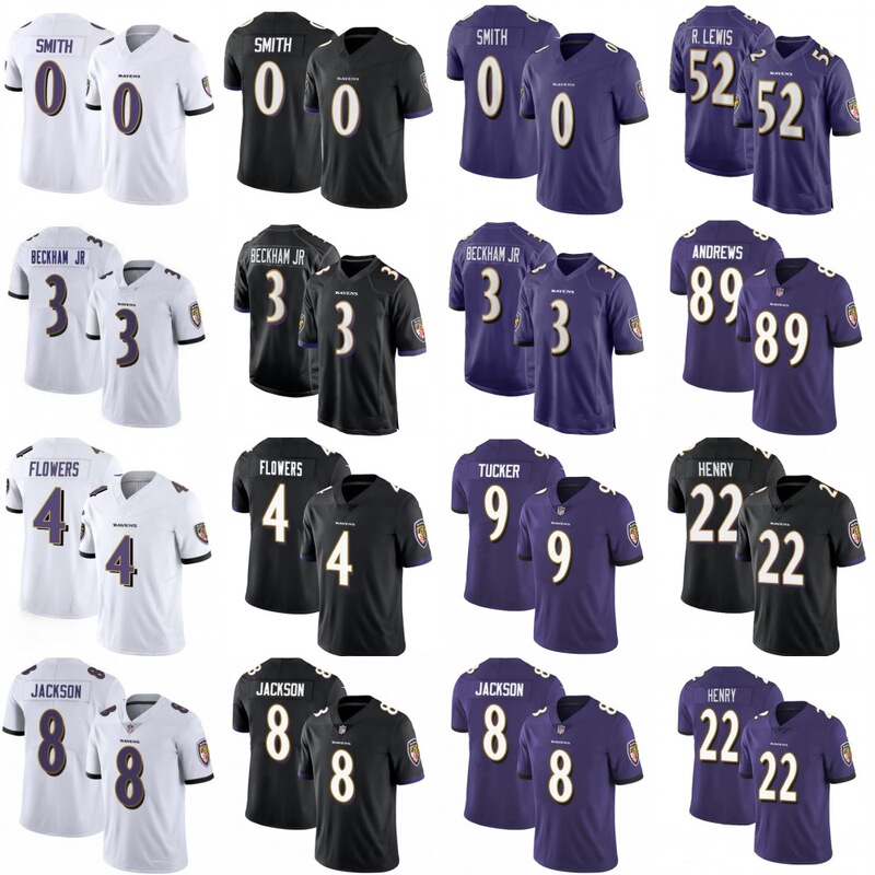 Crow Team Jersey Ravens Embroidered Rugby Uniform Export 8 #   Jackson 0 #   22 # Henry 3 #