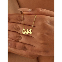 W 13993 Titanium steel lucky number necklace �Ѹ��������ֵ�