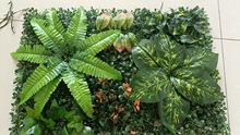 尚美仿真植物墙米兰尤加利装饰绿植人造背景墙门头店招塑料假草坪