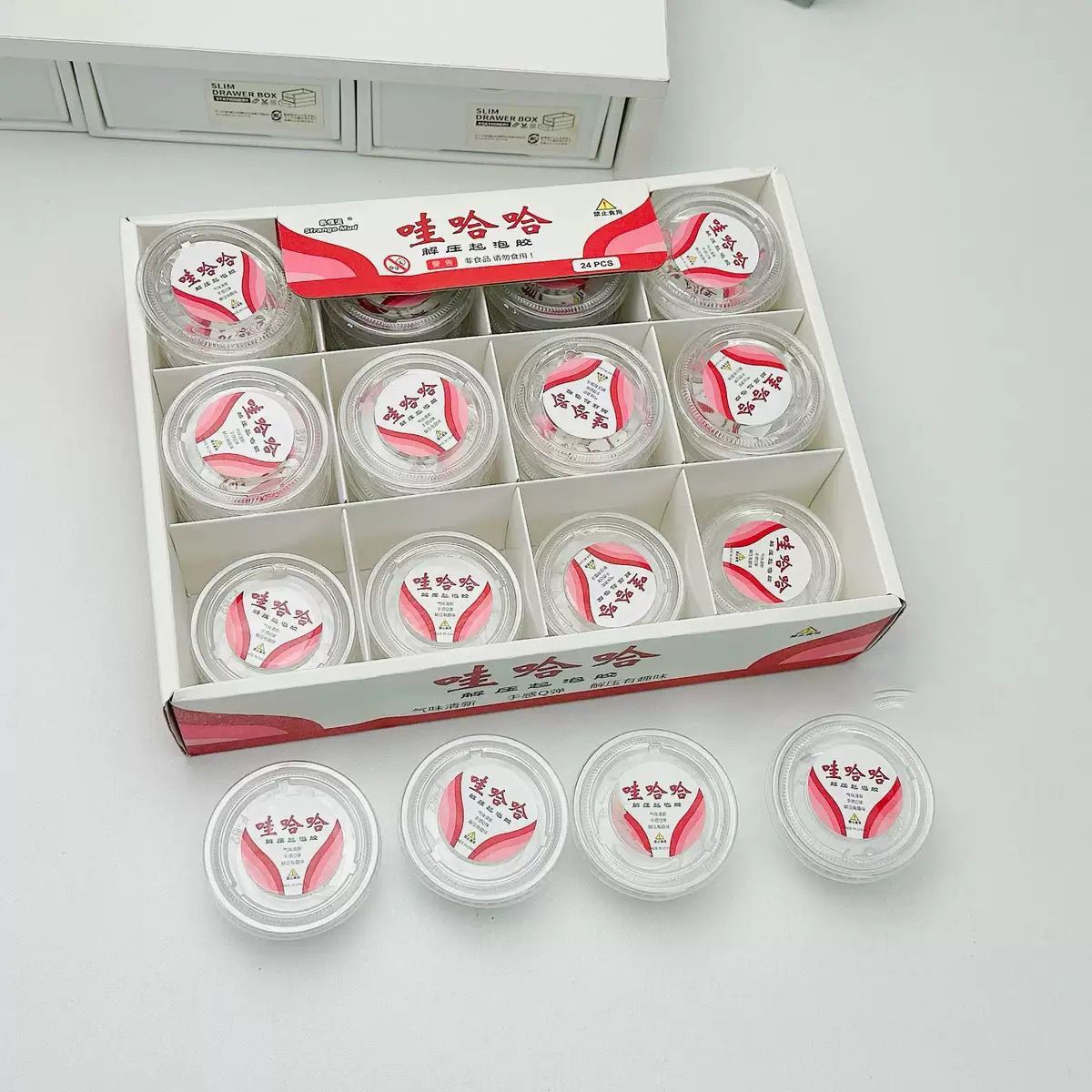 Slime de burbujas de 12 colores, transparente, con brillo, corazón - Mayorista