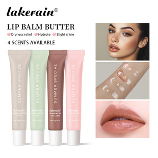 Lakerain Summer Butter Lip Balm Moisturizing Pouty Lips Fine Shimmer Hydrating Moisturizing Butter Colored Lip Balm Cross-Border