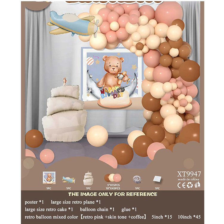 Fiesta de cumpleaños redonda escena diseño decorativo globo traje de juguete para niños globo de aluminio letras y números