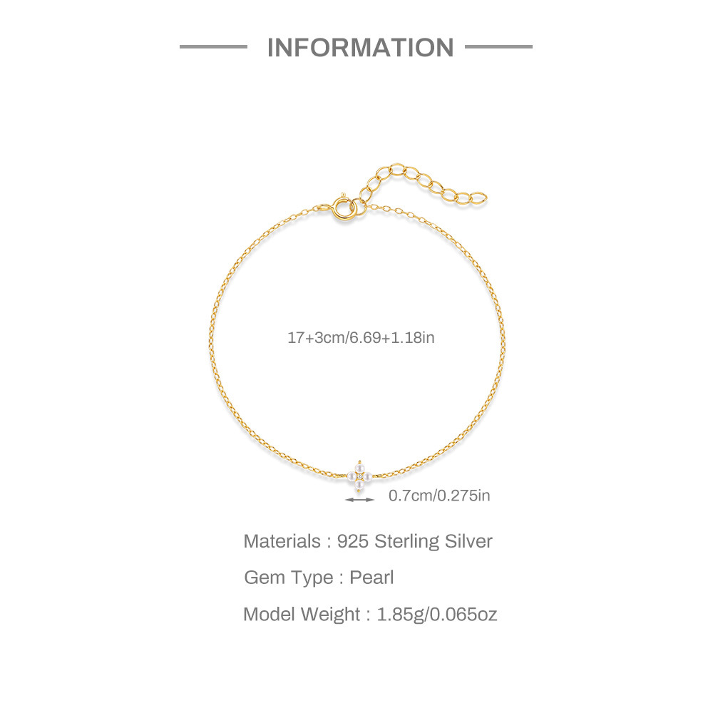 Bracelets, Necklace Classification cable chain Chain Type 1 Piece 1 Set 925 Sterling Silver Four Leaf Clover Cable Chain Bracelets Necklace