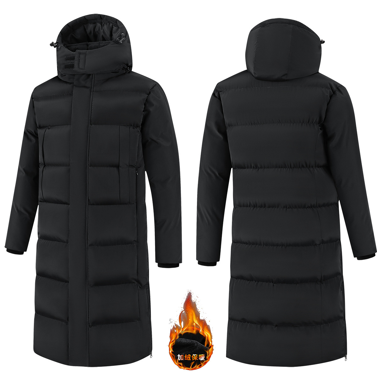 Cross-Border Winter Clothing Over-The-Knee Extended Sports Coat for Men, Women, and Children, Football Winter Training Cotton Jacket, Warm Coat, Large Size Customization