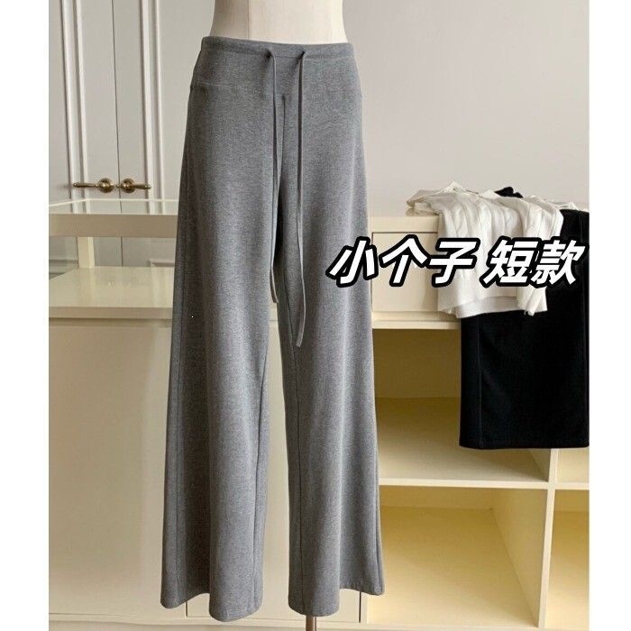 Spring and Autumn Thin Maternity Pants with Drawstring, Straight-Leg Pants, Soft Rayon Loose Wide-Leg Pants for Outerwear, Relaxed Long Pants