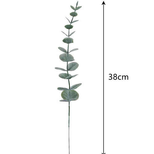 单支塑料尤加利DIY 插花装饰洒粉尤加利叶跨境供应