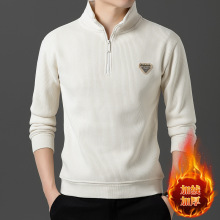 加绒加厚毛衣男秋冬季新款高领半拉链打底男士宽松百搭针织衫潮
